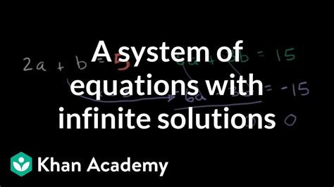 Infinite Solutions To Systems Systems Of Equations And Inequalities