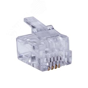 Коннекторы 6P4C (Телефонные разъемы) (RJ-11) Уп. 100шт. артикул 10-0227 ...