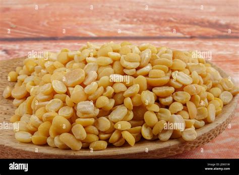 Toor Dal Famous Indian Legume Also Called Yellow Pigeon Peas Stock