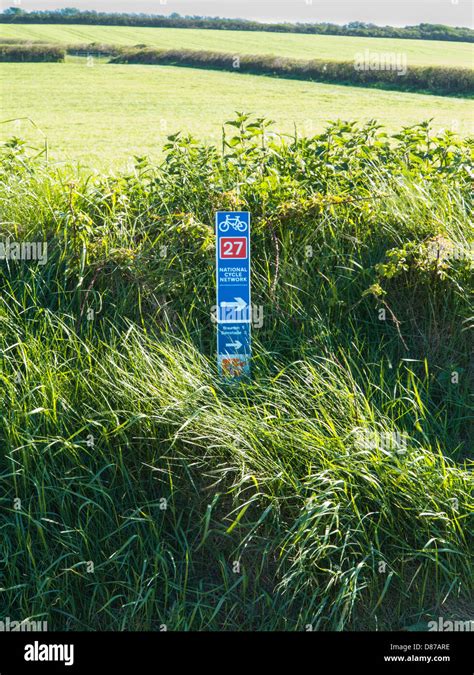 National Cycle Network Route 27 Sign Near Woolacombe In Devon England