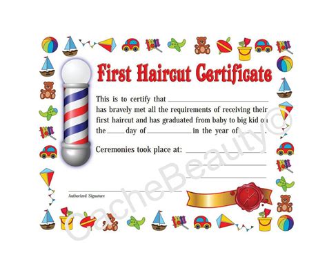 Free Babys First Haircut Certificate Editable And 49 Off