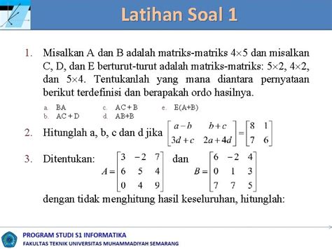 Matriks Matriks Definisi Susunan Bilangan Berbentuk Persegi Panjang