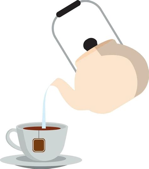 Kettle And Cup Vector Pour Hot Water Into A Cup 32491945 Vector Art At Vecteezy