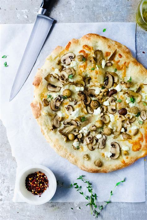 2-Minute Food Processor Pizza Dough and Truffled Mushroom Pizza - Baked