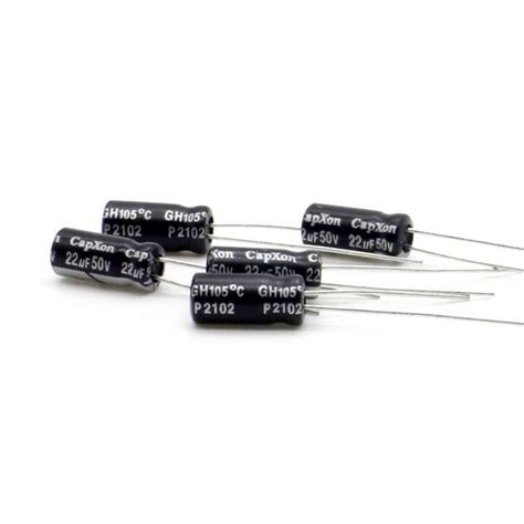 5x Condensateur Chimique 22uf 50V 5x11mm P 2mm Capxon