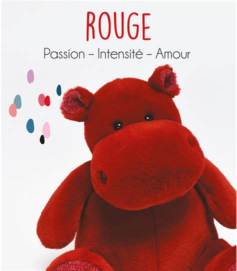 Histoire D Ours Peluche Hippopotame Hip Kiss Rouge Cm Ho Au