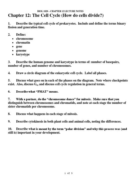 Chapter 12 The Cell Cycle How Do Cells Divide Chromosome