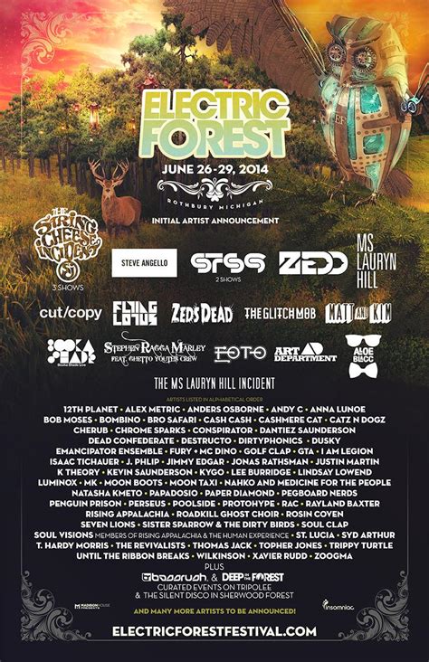 Electric Forest reveals initial lineup for fourth annual festival ...