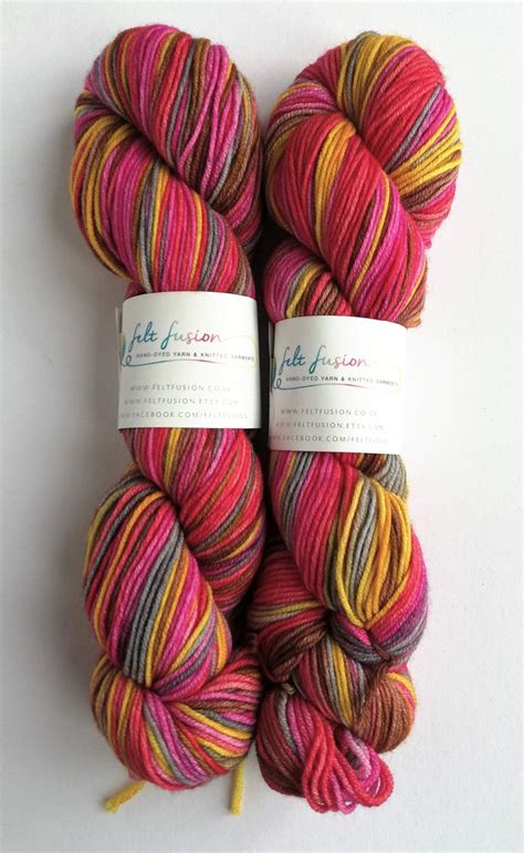 Hand Dyed Superwash Merino Dk Yarn Variegated Double Knit Etsy Uk