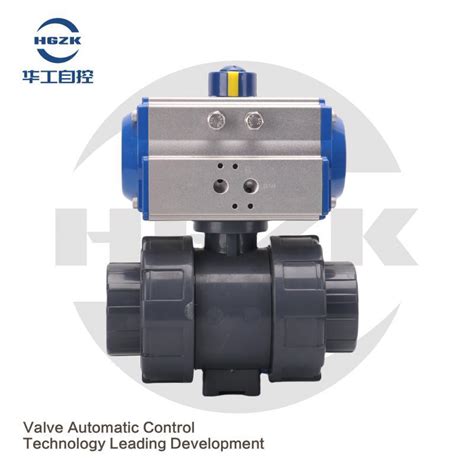 Pneumatic Upvc Plastic Double Union Ball Valve China Pneumatic Upvc