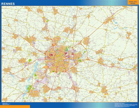 Map of Rennes France | Wall maps