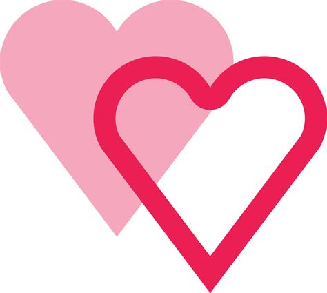 Isolate Valentines Day Pink Shade Big Hearts Flat Icon 17173523 Png