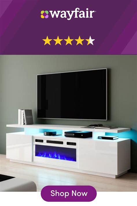 Orren Ellis Genoveva Tv Stand For Tvs Up To 78 With Electric Fireplace Included Wayfair