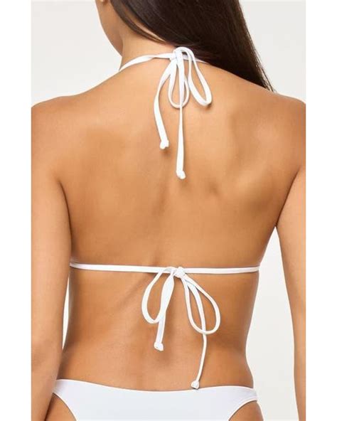 L Space Sienna Fringe Triangle Bikini Top In White Lyst