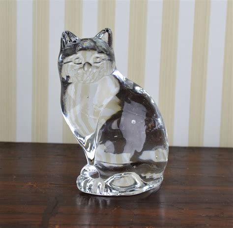 Vintage Glass Cat Figurine By Kemblerichards On Etsy