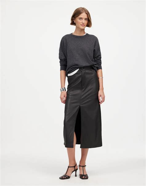 Leather Midi Skirt Madewell