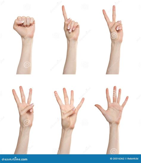 Hand Gesture Set Counting Numbers Stock Photography Image