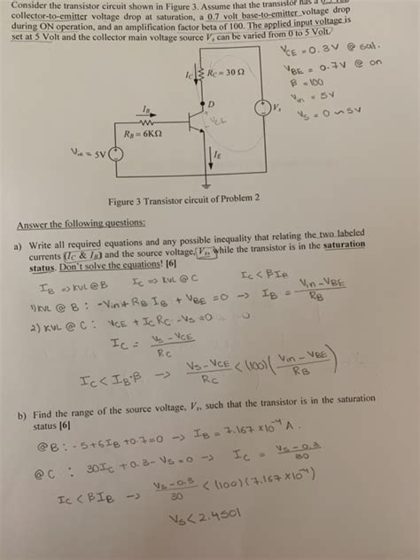 Solved Consider The Transistor Circuit Shown In Figure 3