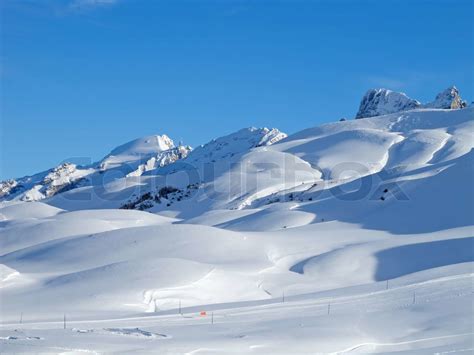 Typical swiss winter season landscape Melchsee-Frutt, Switzerland | Stock image | Colourbox