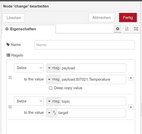 MQTT Out An Node Red Contrib Dynamic Thermostat Anpassen