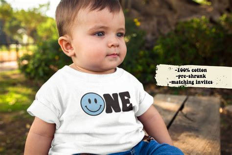 One Happy Dude Party Shirt Blue Happy Face 1st First Birthday