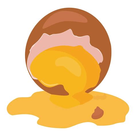 Premium Vector Broken Eggshell Icon Cartoon Vector Chicken Food Egg