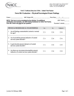 Fillable Online Alz Washington Nacc Uniform Data Set Uds V Ivp