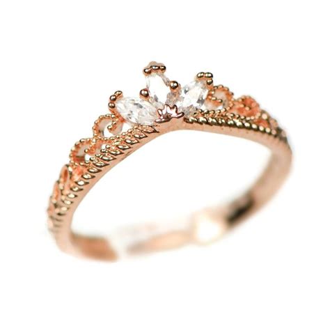 Rose Gold Rapunzel Inspired Delicate Crown Ring In 2019 Jewelry