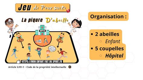 Règle du jeu de la PIQURE D ABEILLE jeux de poursuite sportifs pour