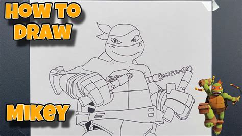 How To Draw Mikey TMNT 2012 Step By Step Drawing Tmnt2012 Tmnt