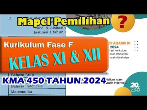 Menyusun Struktur Kurikulum Fase F Kelas XI Dan XII KMA 450 Tahun