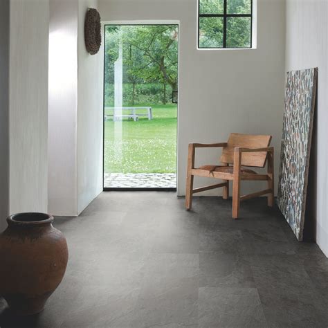 Matt Black Floor Tiles B Q Perla Feature Stone Effect Fleur De Lis