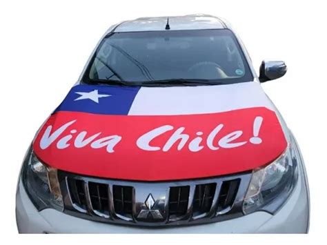 Bandera Cubre Capot Chilena Elástica Con Viva Chile Cuotas sin interés