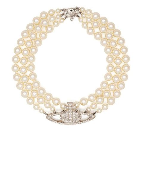 Vivienne Westwood Three Row Pearl Bas Relief Choker In Natural Lyst UK