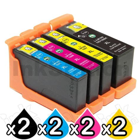 Lexmark 8 Pack No.100XL Compatible Ink Cartridges [2BK,2C,2M,2Y] - Ink Cartridges - InkStation