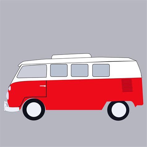 Mini Bus Illustration Vector On White Background Vector Art