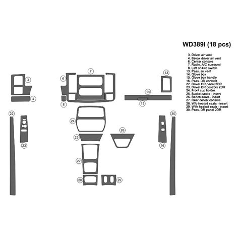 B I Wd I Rba D Raw Brushed Aluminum Large Dash Kit Pcs