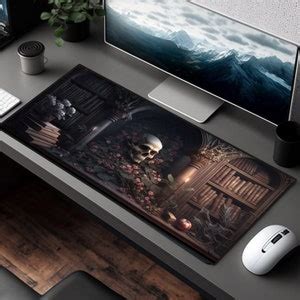 Dark Academia Library Writing Desk Cover Gothic Mouse Pad Goth