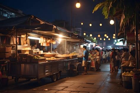 Premium Photo Thai Culture Street Market Vibrant Thai Market Scenes