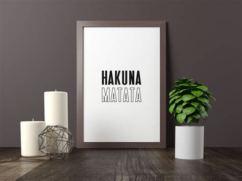 Hakuna Matata Mural Printable Poster Minimalist Wall Art Etsy