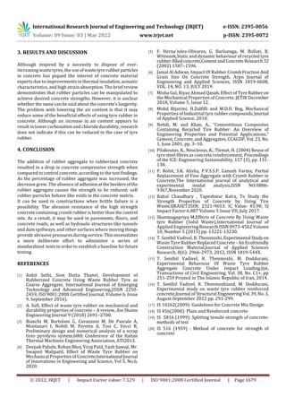 Comparative Assessment Of Waste Tyre Rubber In Concrete Properties Pdf