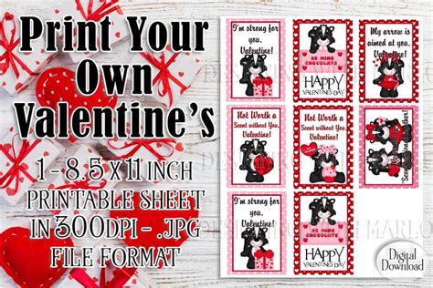 Valentines Day Card Skunk Valentines For Children Sheet