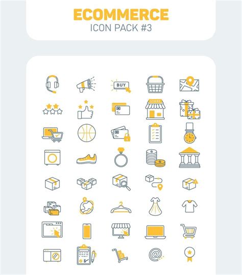 Ecommerce Outline Color Icons Pack 3 E Commerce Lineal Color Vector