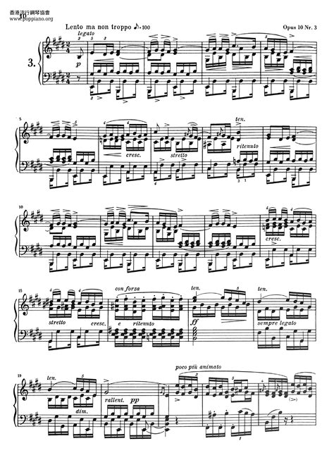 Chopin 12 Etudes Op 10 No 3 In E Tristesse Sheet Music Pdf