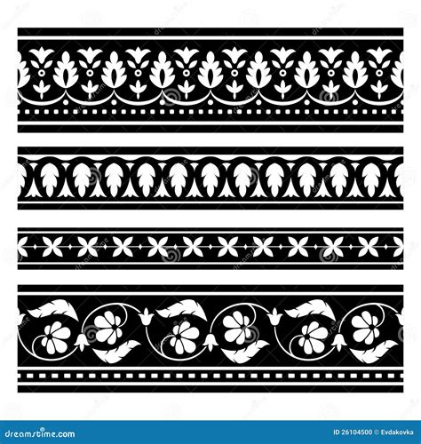 Seamless Vector Borders Stock Vector Illustration Of Flower 26104500
