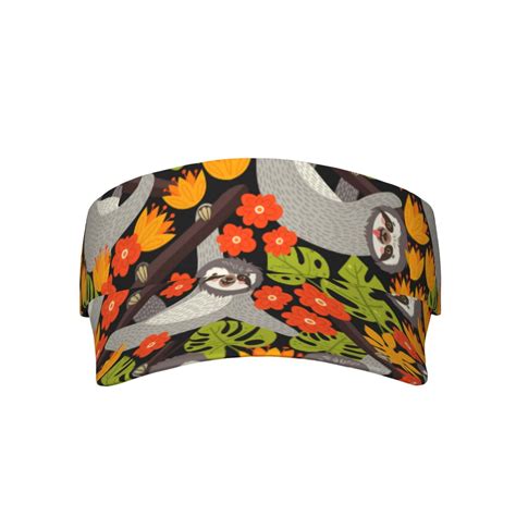 Lukts Sloth On The Branch Sun Sports Visor Adjustable Cap For Men Women