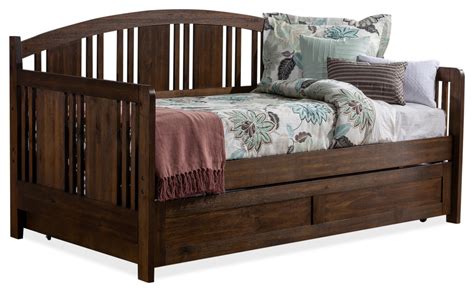 Hillsdale Dana Wood Twin Size Daybed With Slats And Roll Out Trundle