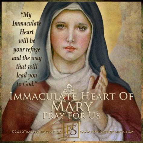 Portraits Of Saints On Instagram The Immaculate Heart Of Mary Feast