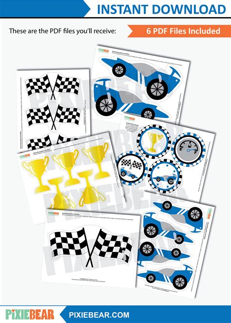 Printable Race Car Party Decorations Race Car Birthday Etsy