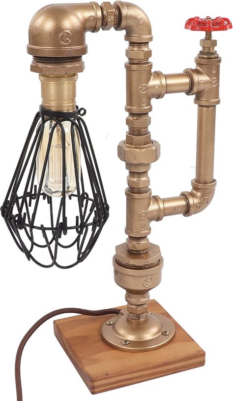 Steampunk Table Lamp Edison Retro Water Pipe Lamp E27 Bulb Industrial Desk Lamp